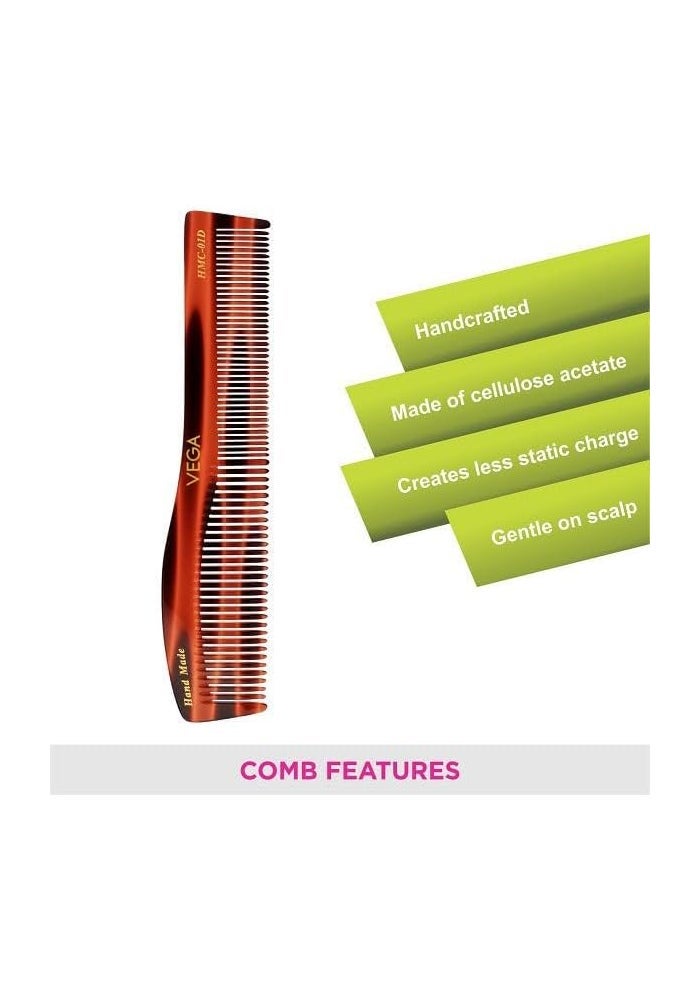 Vega Tortoise Shell Half Curve Graduated Dressing Comb, Brown - Image 4